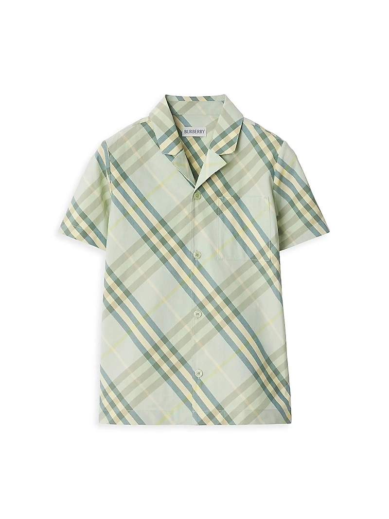 Little Boy's & Check Short-Sleeve Button-Up Shirt