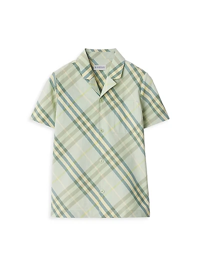 Little Boy's & Check Short-Sleeve Button-Up Shirt
