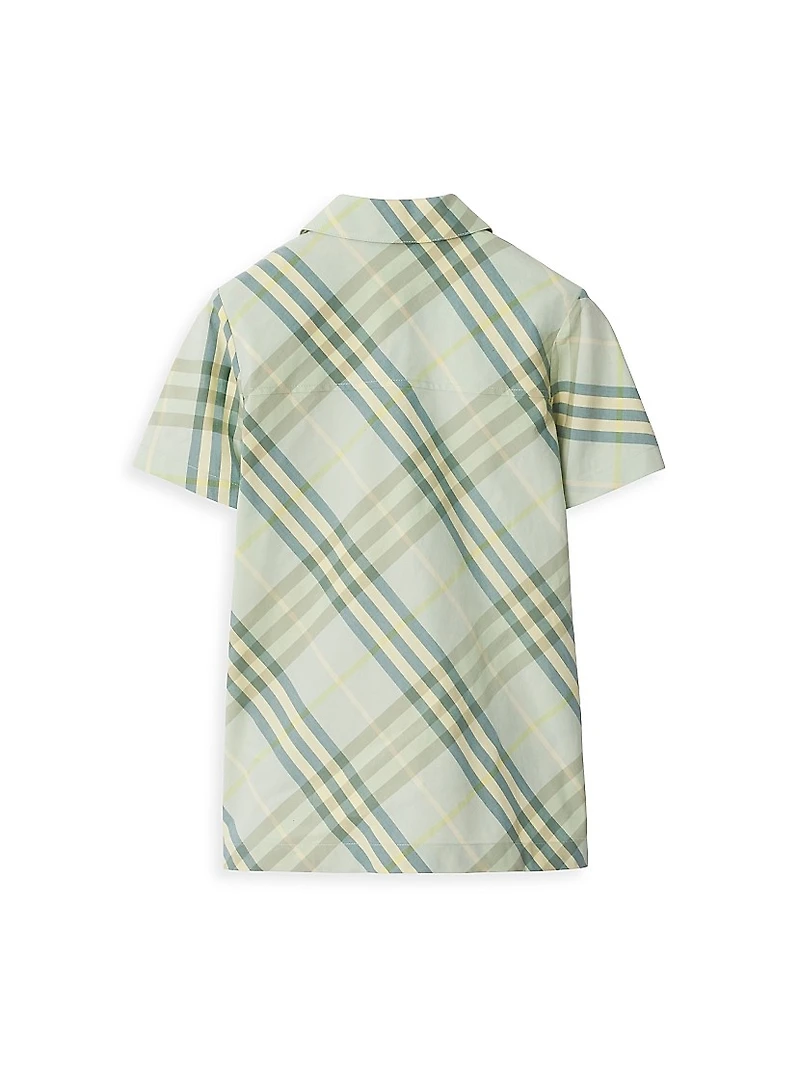 Little Boy's & Check Short-Sleeve Button-Up Shirt