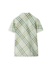 Little Boy's & Check Short-Sleeve Button-Up Shirt