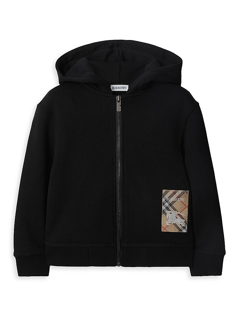 Baby Boy's, Little Boy's & Clyde Check Label Full-Zip Hoodie