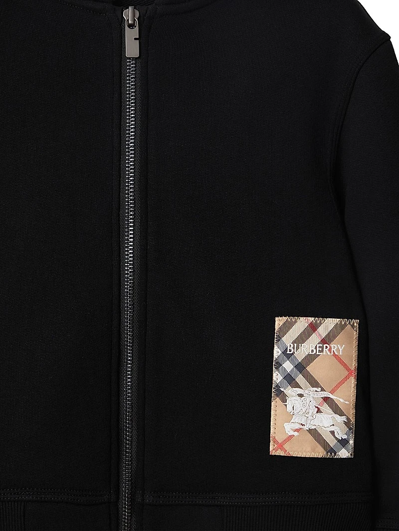 Baby Boy's, Little Boy's & Clyde Check Label Full-Zip Hoodie