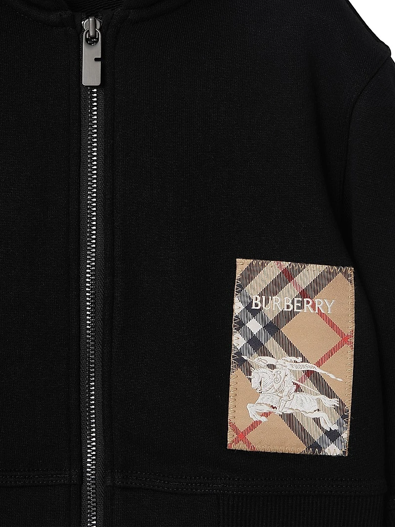 Baby Boy's, Little Boy's & Clyde Check Label Full-Zip Hoodie