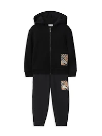 Baby Boy's, Little Boy's & Clyde Check Label Full-Zip Hoodie