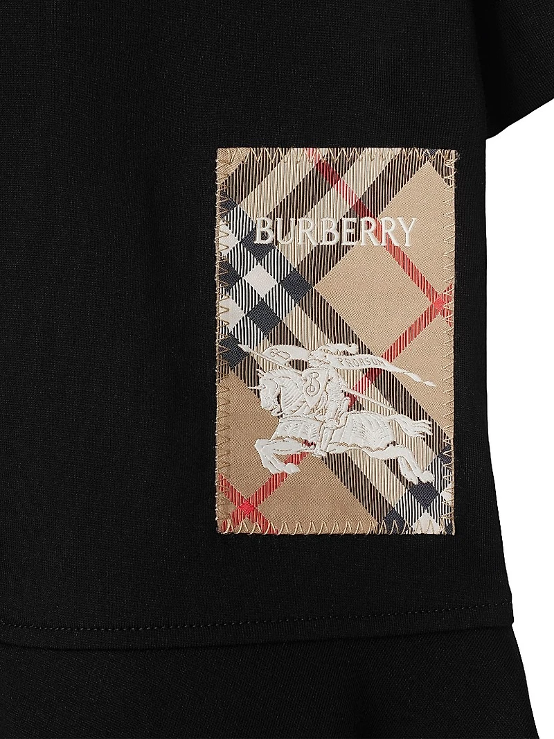 Little Girl's & Riley Logo Patch Cotton Dress