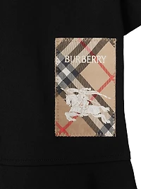 Little Girl's & Riley Logo Patch Cotton Dress