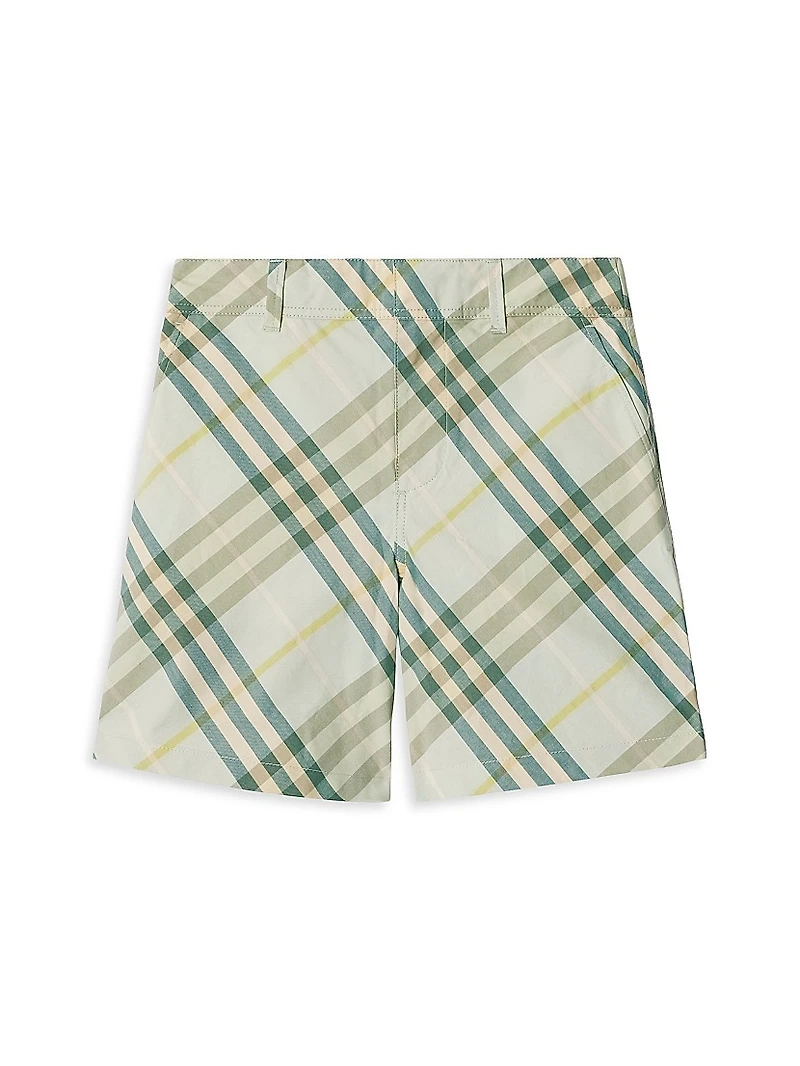Little Boy's & Check Poplin Shorts