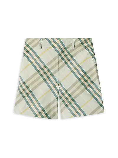 Little Boy's & Check Poplin Shorts