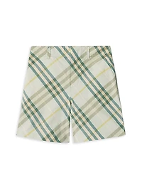 Little Boy's & Check Poplin Shorts