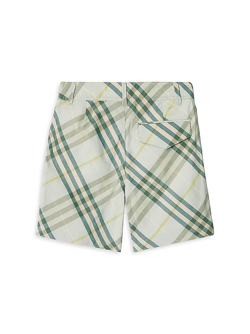 Little Boy's & Check Poplin Shorts