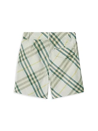 Little Boy's & Check Poplin Shorts