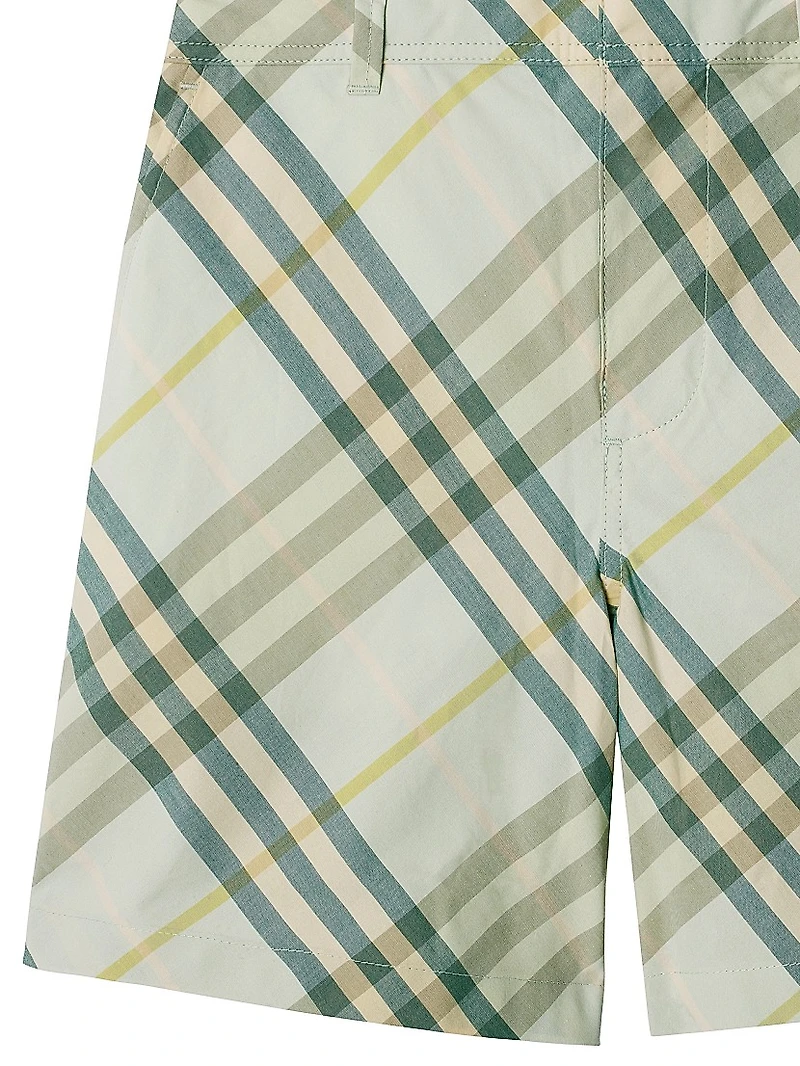Little Boy's & Check Poplin Shorts