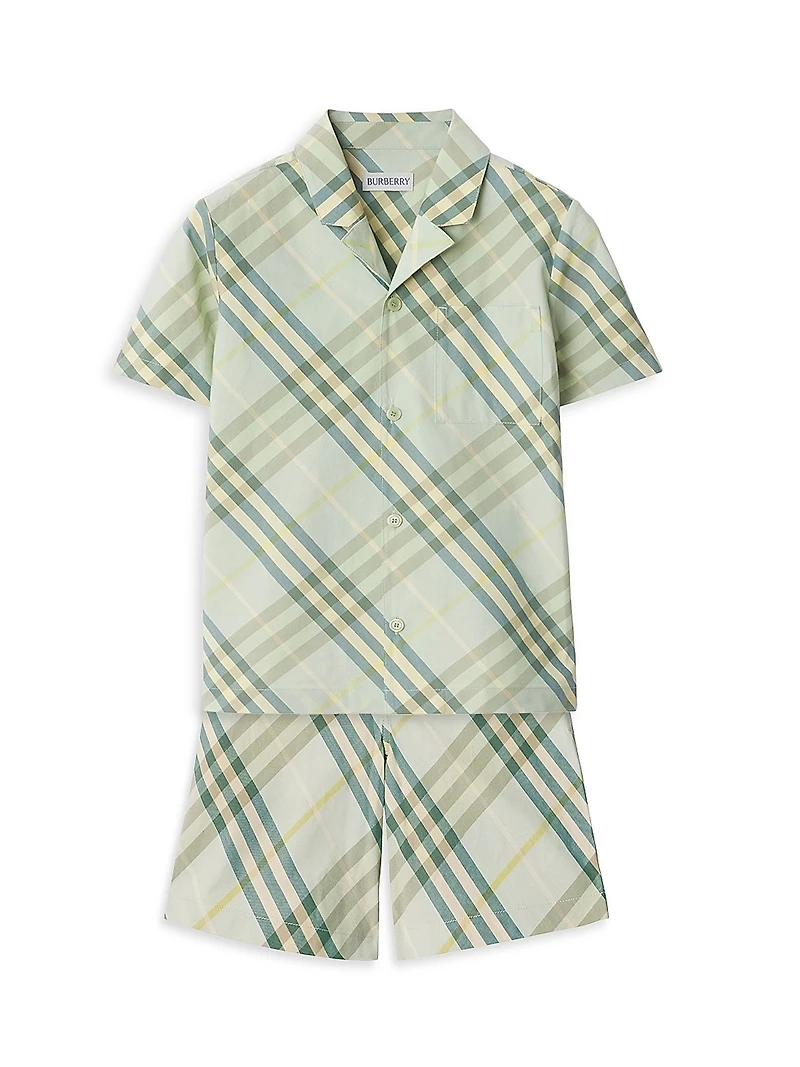 Little Boy's & Check Poplin Shorts