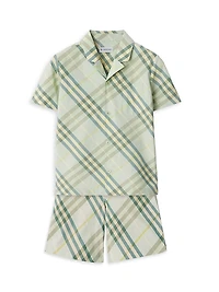 Little Boy's & Check Poplin Shorts