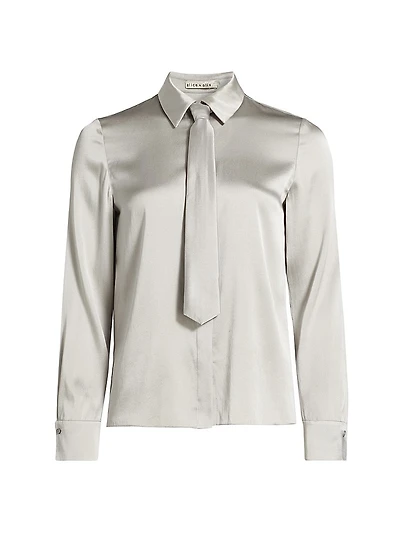 Brady Self-Tie Button-Front Blouse
