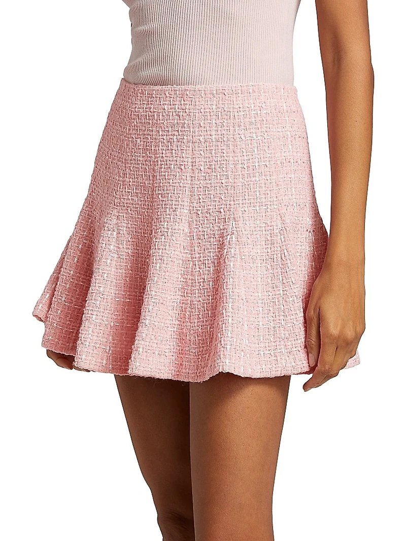 Zona Tweed Godet Miniskirt