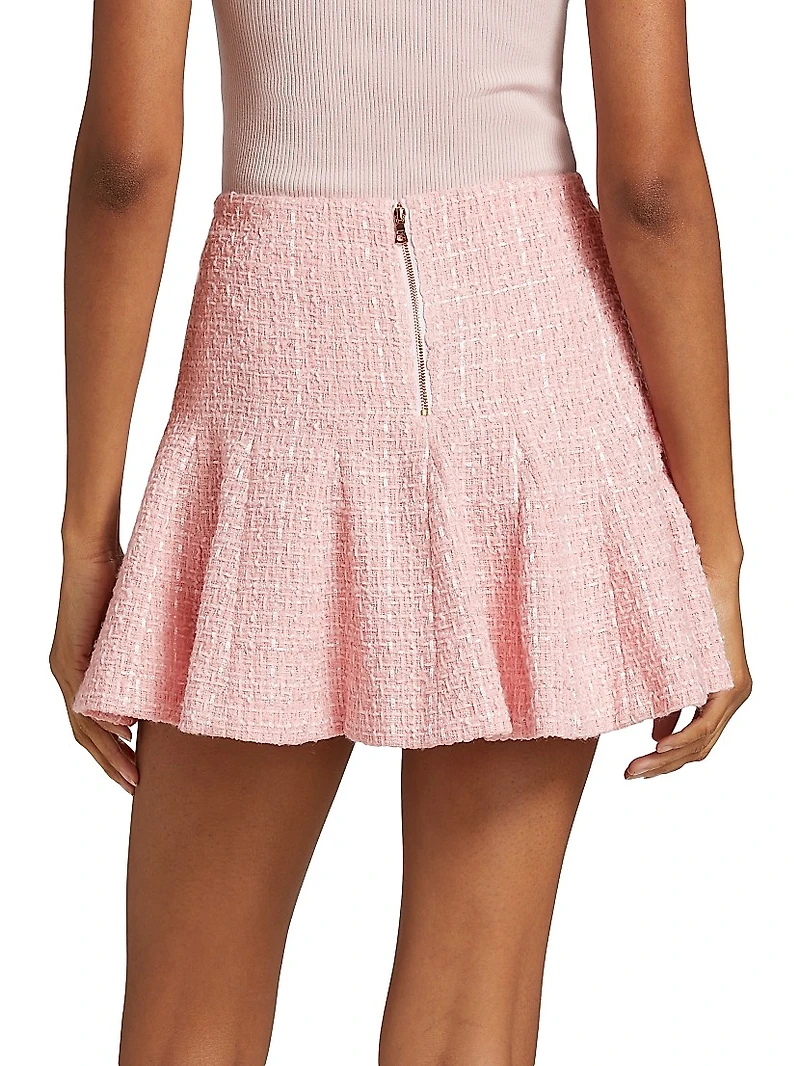 Zona Tweed Godet Miniskirt