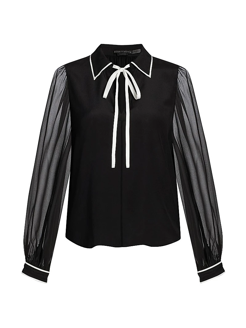 Roanne Silk Tieneck Blouse