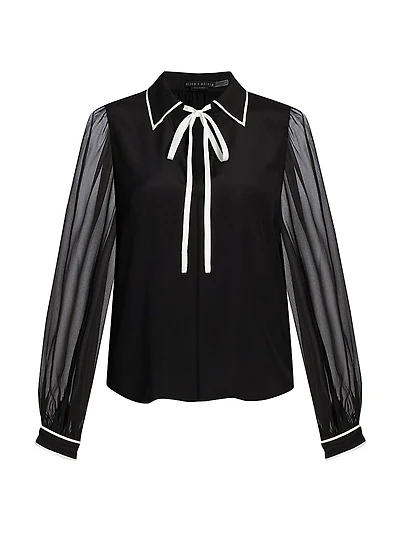 Roanne Silk Tieneck Blouse