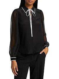 Roanne Silk Tieneck Blouse
