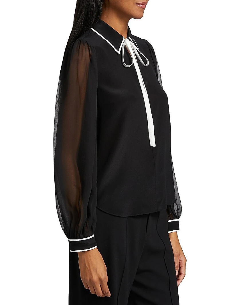 Roanne Silk Tieneck Blouse