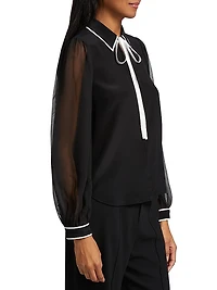 Roanne Silk Tieneck Blouse