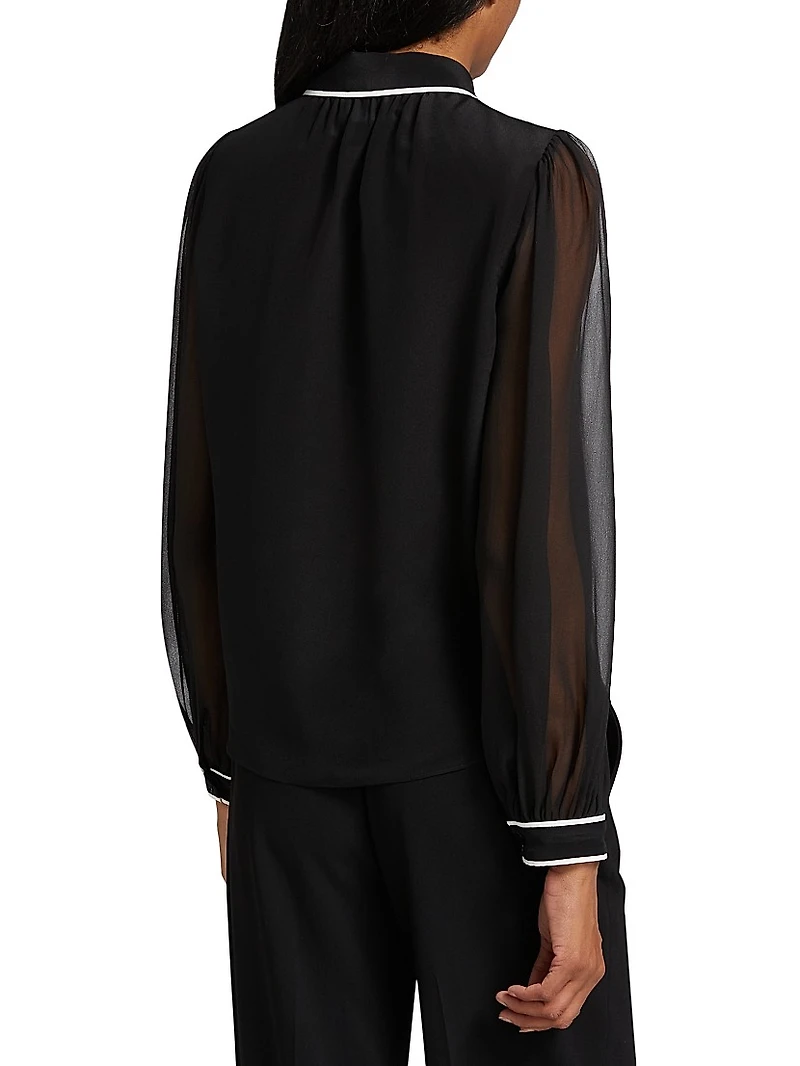 Roanne Silk Tieneck Blouse