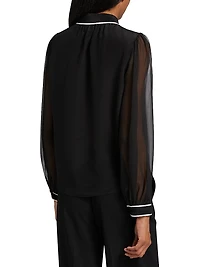 Roanne Silk Tieneck Blouse