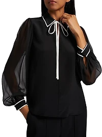 Roanne Silk Tieneck Blouse