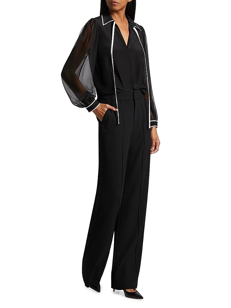 Roanne Silk Tieneck Blouse