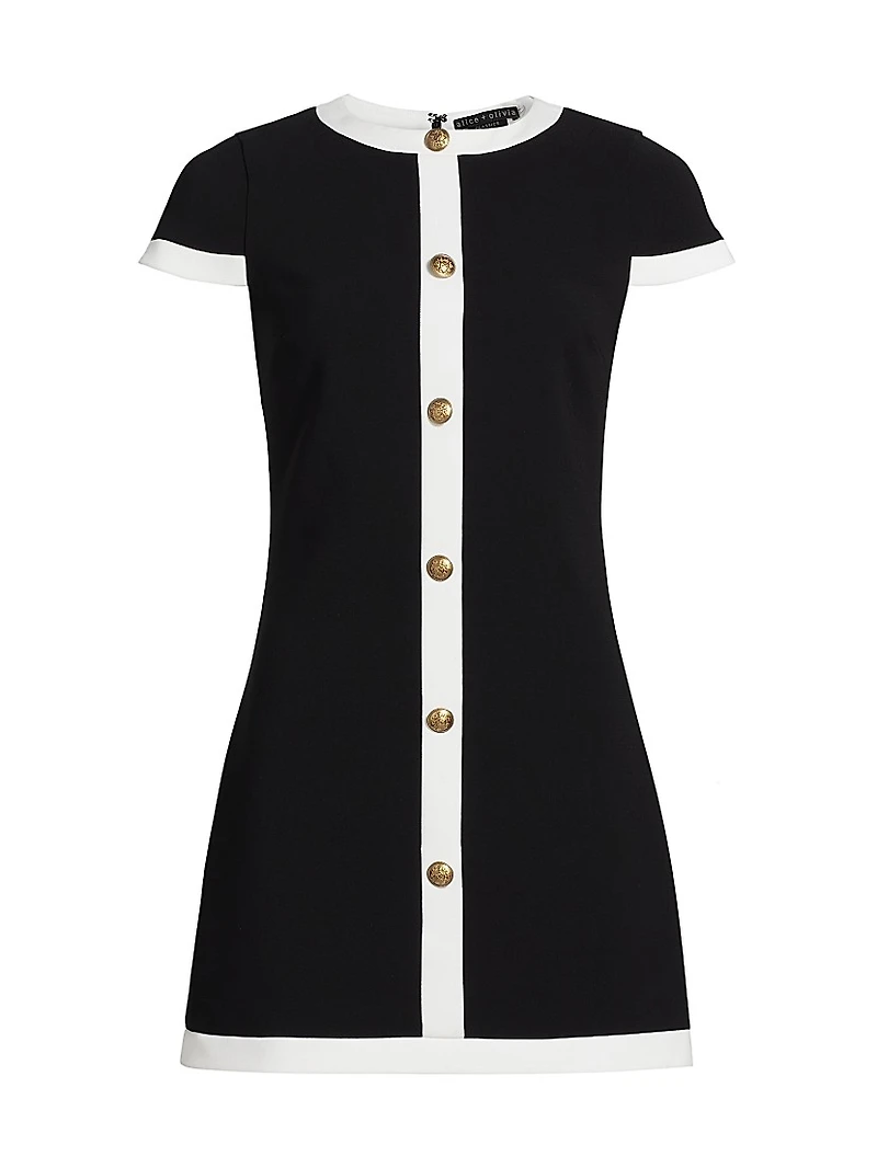 Coley Stretch Button-Front Minidress