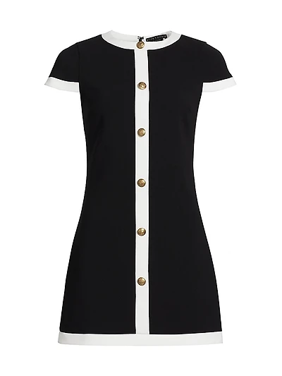 Coley Stretch Button-Front Minidress
