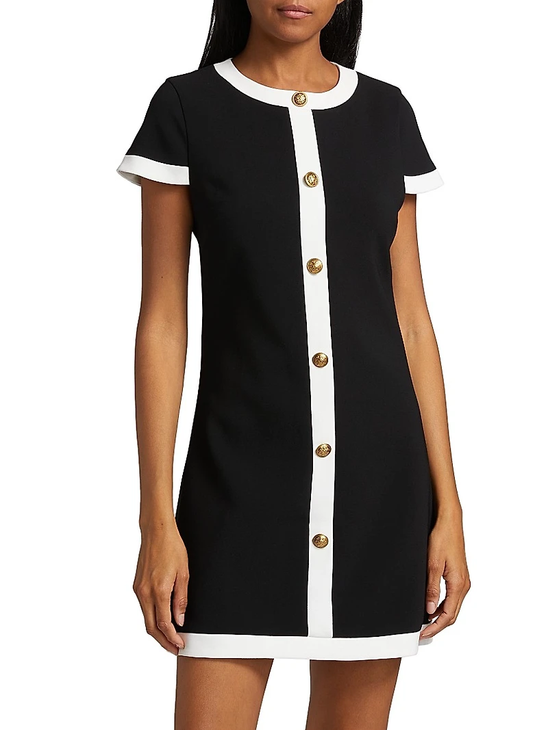 Coley Stretch Button-Front Minidress