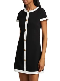 Coley Stretch Button-Front Minidress
