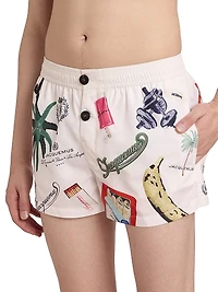 Le Maillot Puntini Logo Abstract Swim Shorts