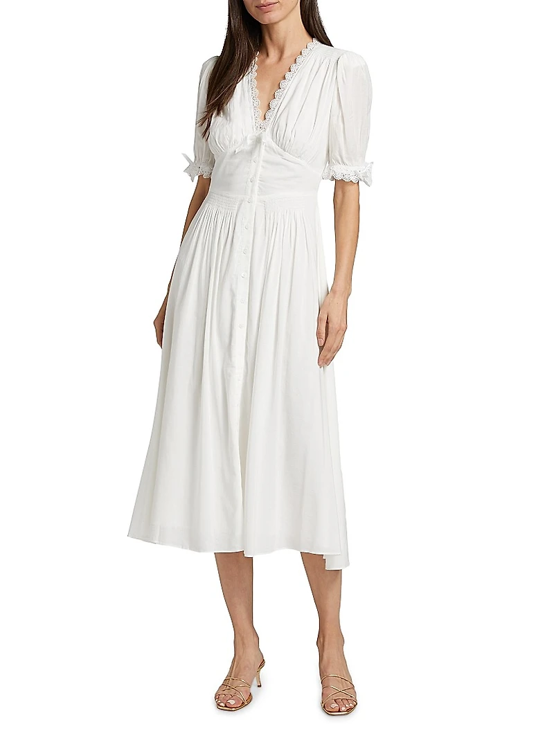 Ketra Cotton Voile Midi-Dress