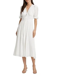 Ketra Cotton Voile Midi-Dress