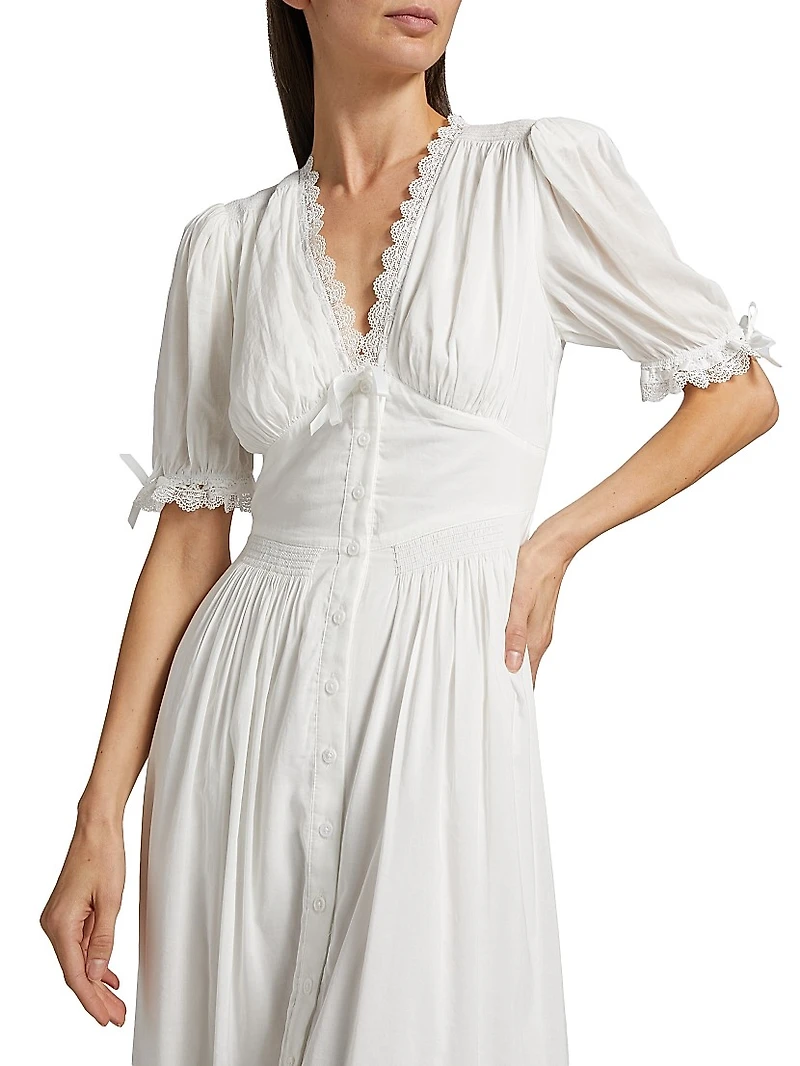 Ketra Cotton Voile Midi-Dress