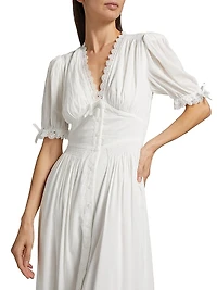 Ketra Cotton Voile Midi-Dress