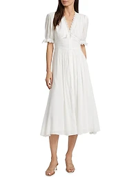 Ketra Cotton Voile Midi-Dress