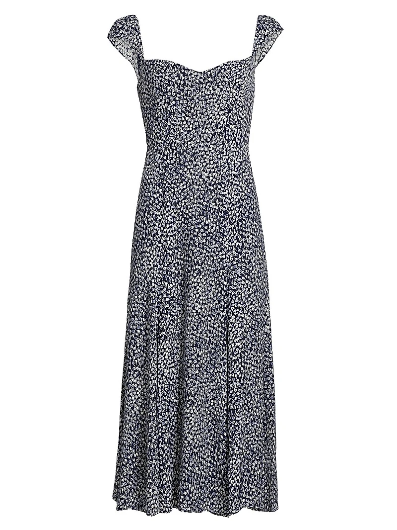 Bryson Floral Sweetheart Midi-Dress
