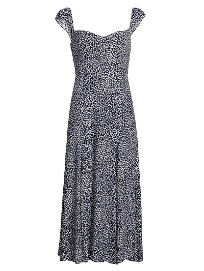 Bryson Floral Sweetheart Midi-Dress