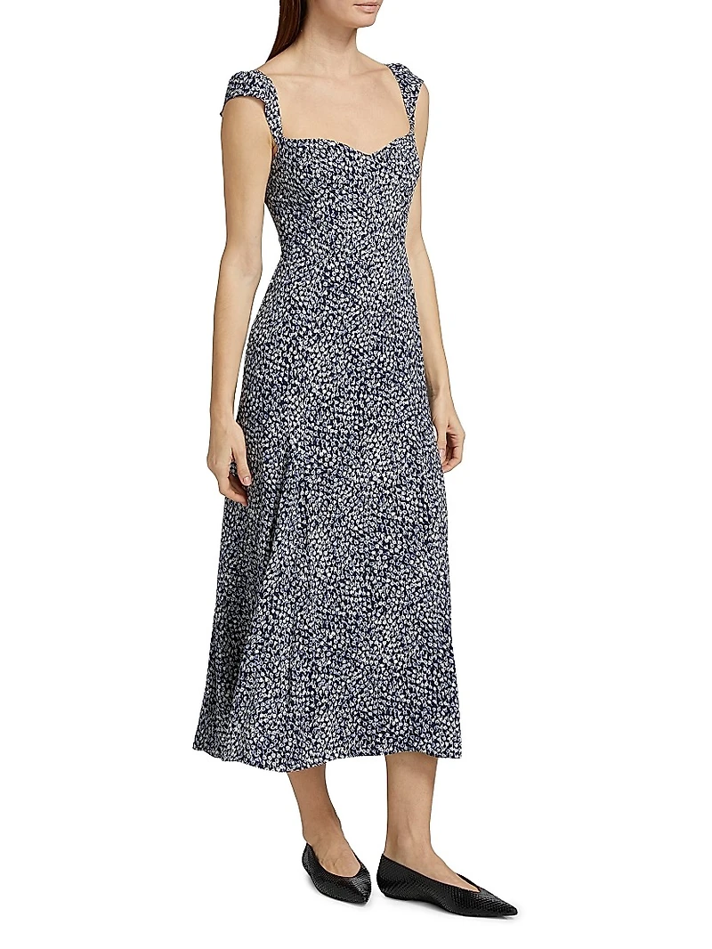Bryson Floral Sweetheart Midi-Dress
