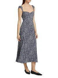 Bryson Floral Sweetheart Midi-Dress