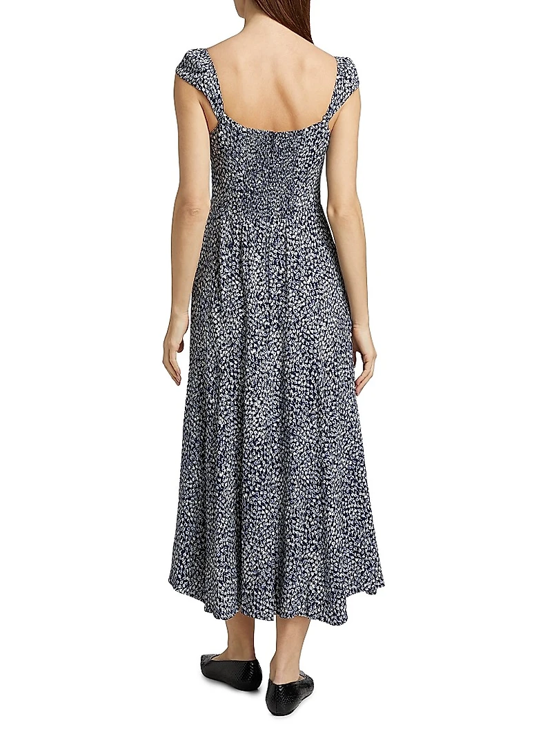Bryson Floral Sweetheart Midi-Dress