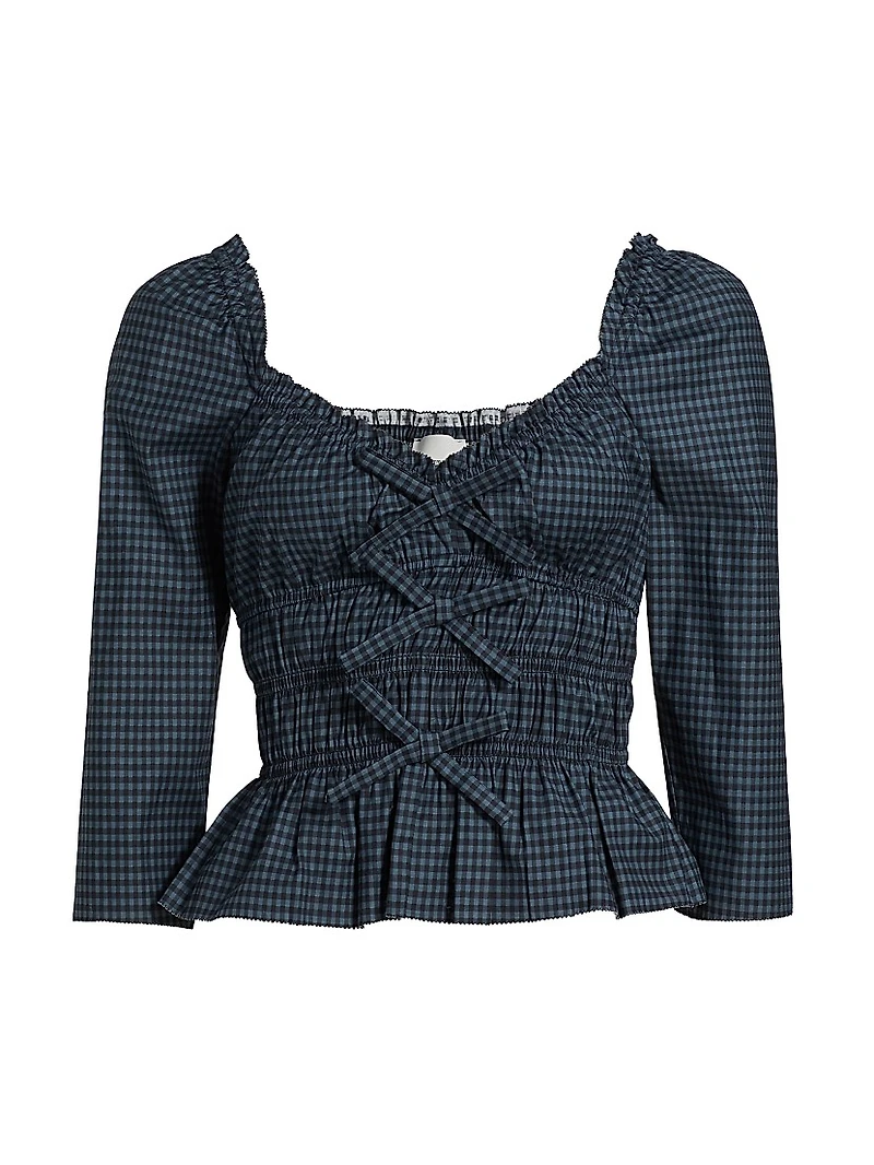 Lauryn Gingham Peplum Top