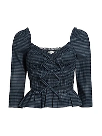 Lauryn Gingham Peplum Top