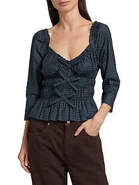 Lauryn Gingham Peplum Top