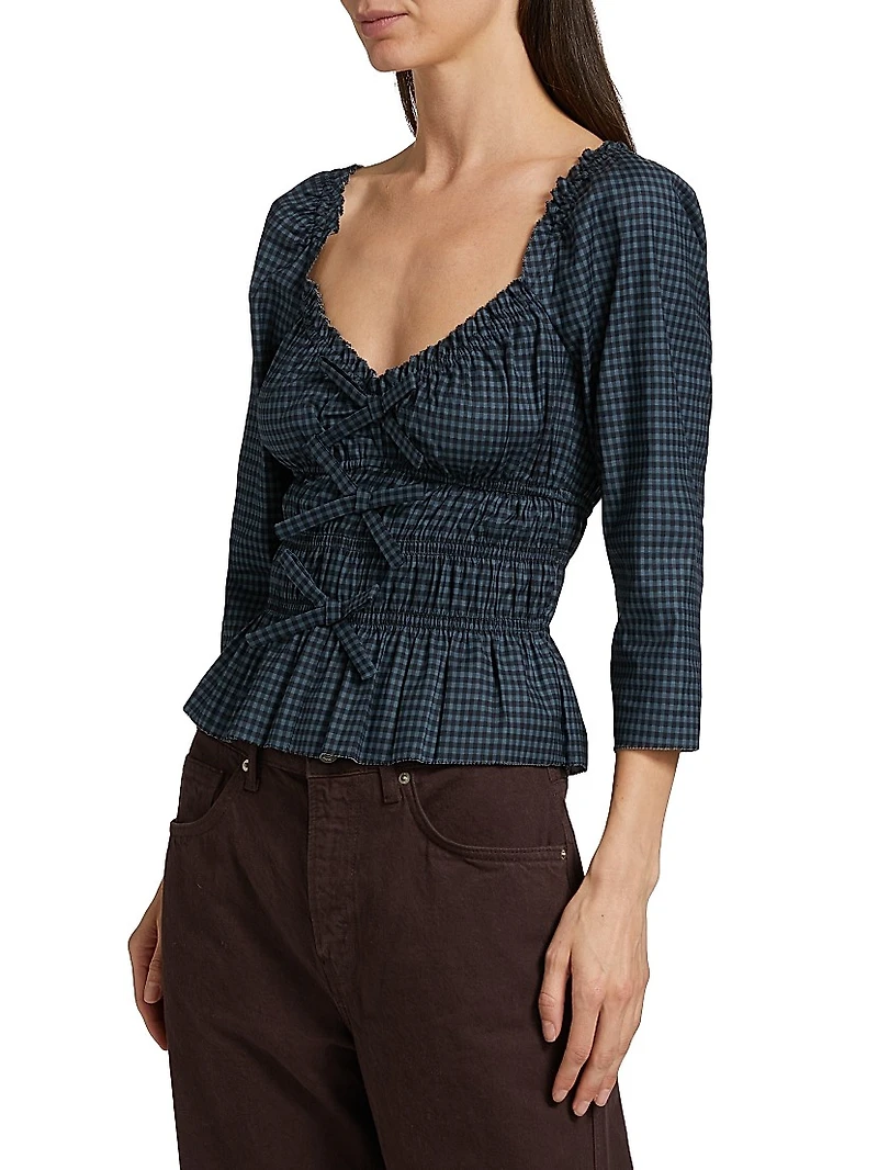 Lauryn Gingham Peplum Top
