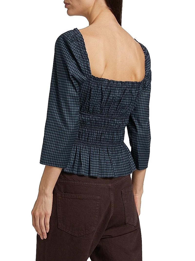 Lauryn Gingham Peplum Top
